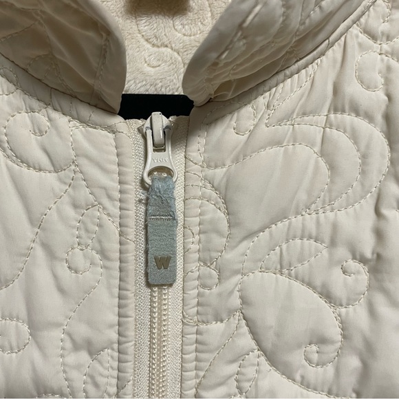 WOOLRICH WOMENS FULL ZIP FLEECE LINED QUILTED JACKET SIZE M COLOUR CREAM - Picture 6 of 16
